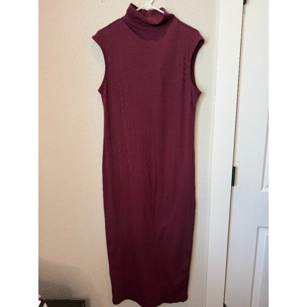 NWT Jason Wu Maroon Column Midi Dress Size XL